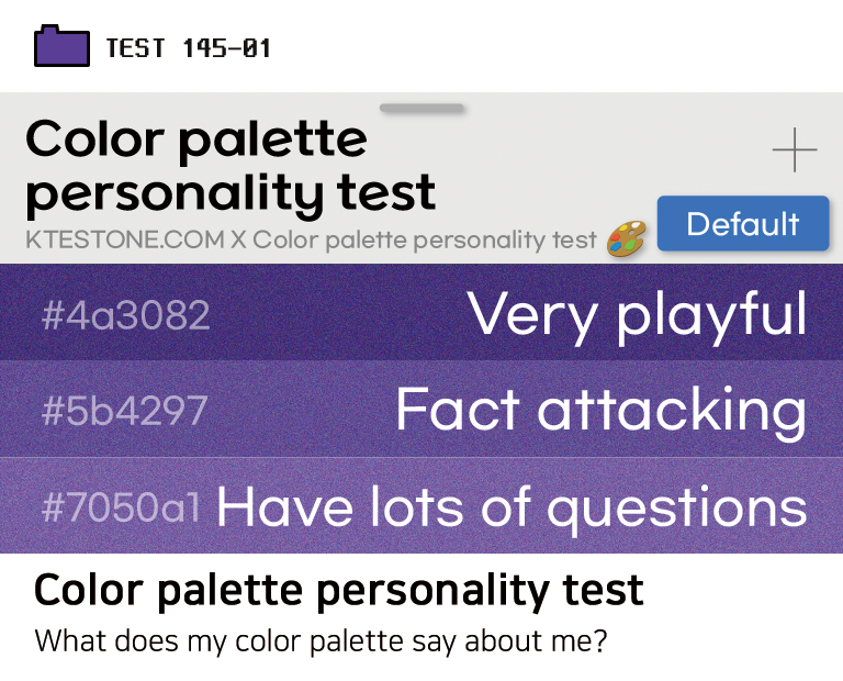 Color palette personality test