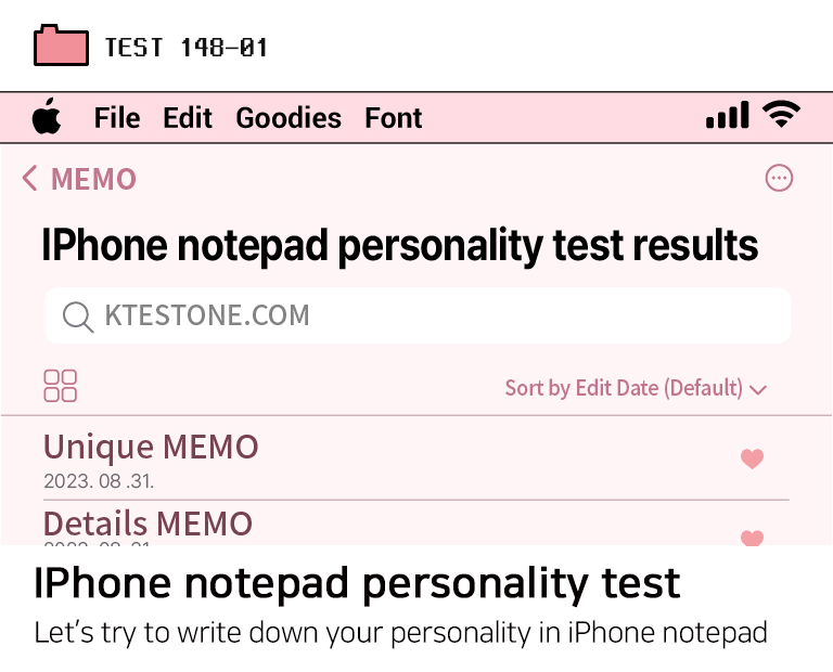 iPhone notepad personality test